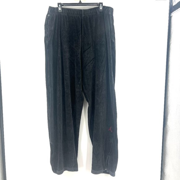 Nike Air Jordan Black Velour Sweatpants Men's XXL - Picture 1 of 5